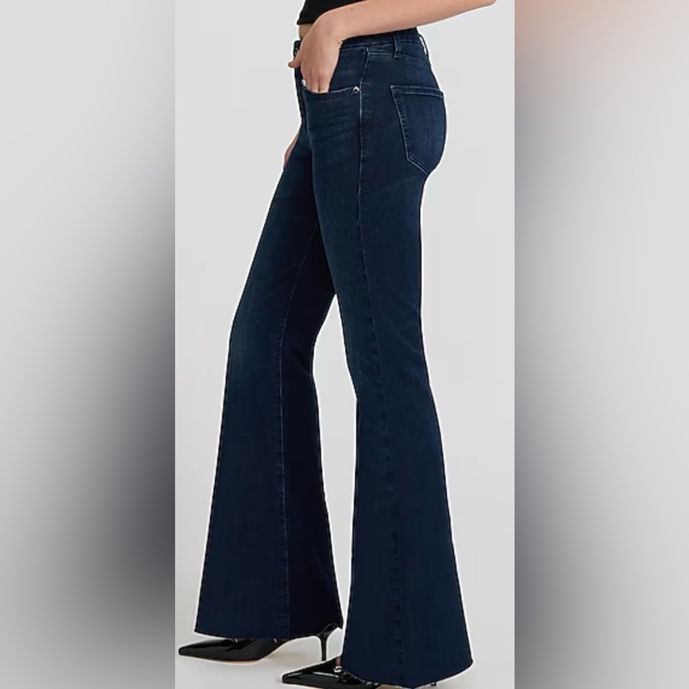 Express Blue Flare Wide Leg Jeans